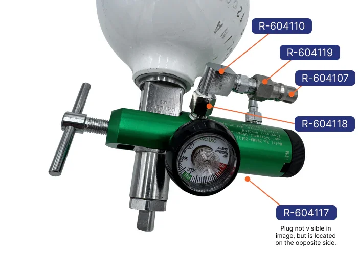Labelled Image of Rowland Emergency's Add-On Fittings for CPAP