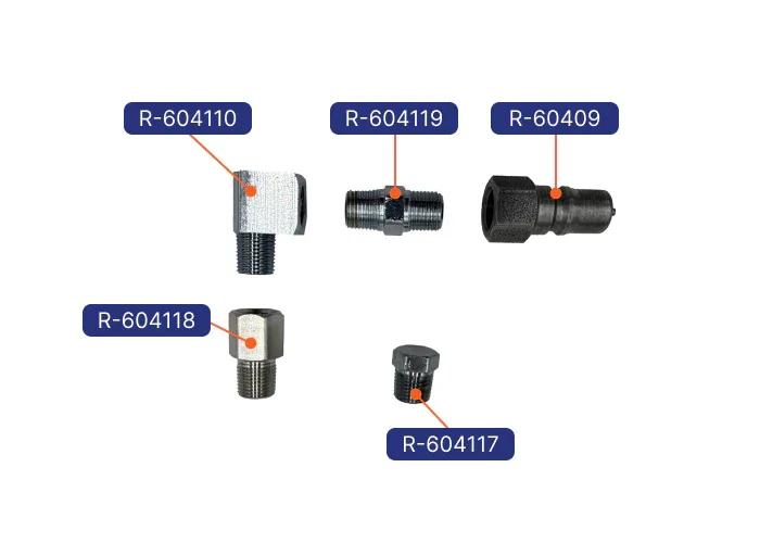 Labelled Parts Image of Rowland Emergency's Add-On Fittings for CPAP