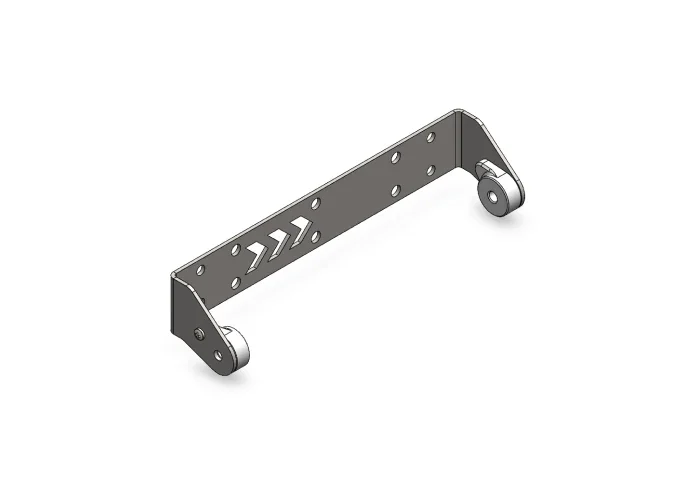 Custom metal EMS mounting bracket with cutout arrows, Rowland Emergency Stryker accessory