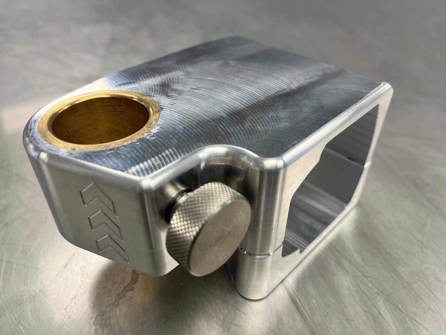 Defibrillator mounting block, mid cot for Stryker® Power-PRO XT & Performance-PRO XT by Rowland Emergency, providing secure attachment and easy access to defibrillators during patient transport.