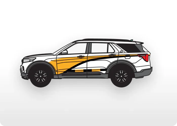 High-contrast emergency vehicle decals for paramedic and EMS units.
