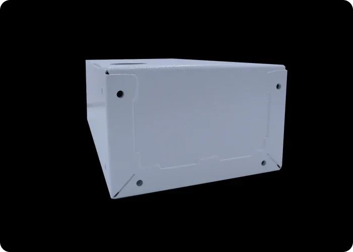 Rowland Emergency white fire extinguisher holder on a black background, designed for secure mounting and easy access.