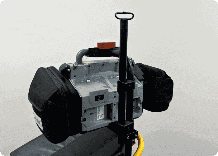 Fixed IV pole add-on for Stryker® LIFEPAK 15 monitor by Rowland Emergency, designed to securely support IV equipment during patient transport.