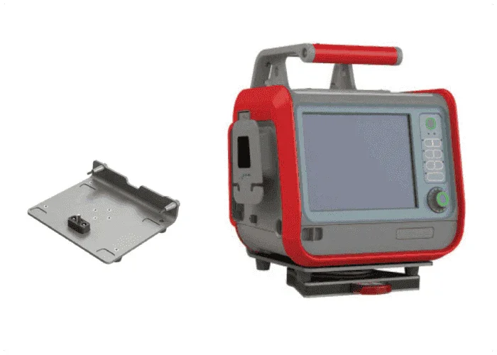 Hamilton-T1 mount for Stryker Power-PRO XT by Rowland Emergency, designed for secure and efficient mounting of the Hamilton-T1 ventilator during patient transport.