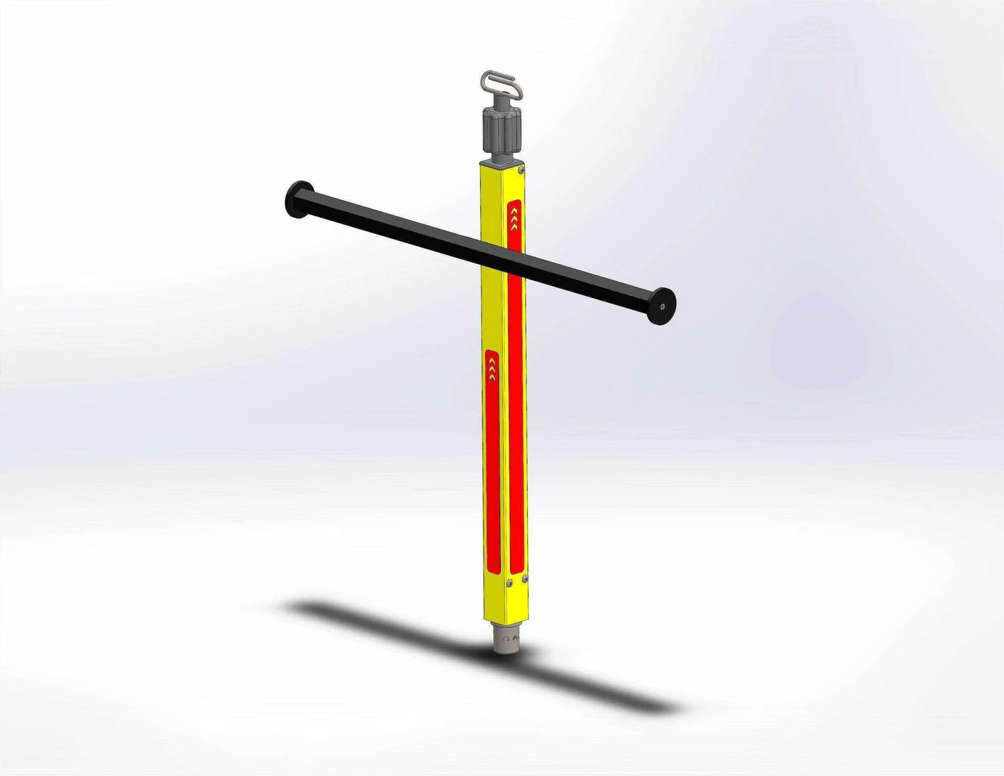 Hex bar pole with IV receptacle by Rowland Emergency, designed for secure mounting and easy access to IV equipment.