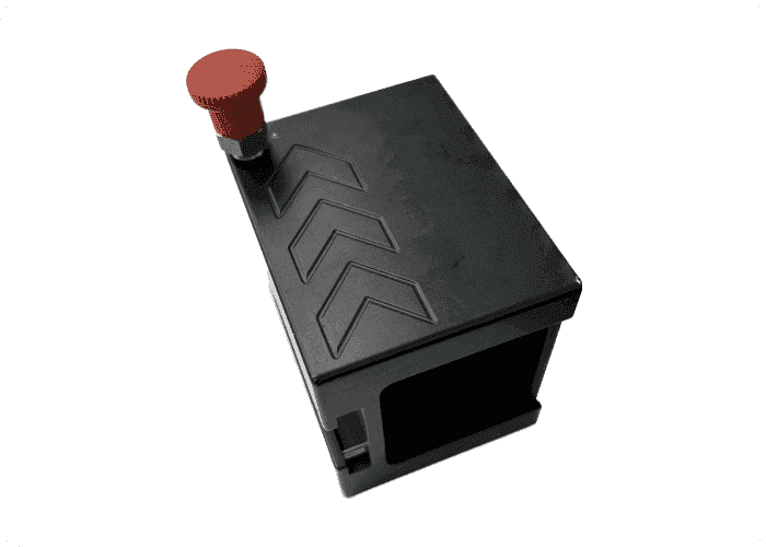 Mount for Fisher Paykel MR850 on ZOLL pole (vertical) by Rowland Emergency, designed for secure attachment and easy access to the MR850 ventilator during transport.