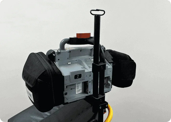 Pole for Stryker® LIFEPAK 15 with IV pole feature by Rowland Emergency, designed for secure mounting and easy access to IV equipment during patient transport.