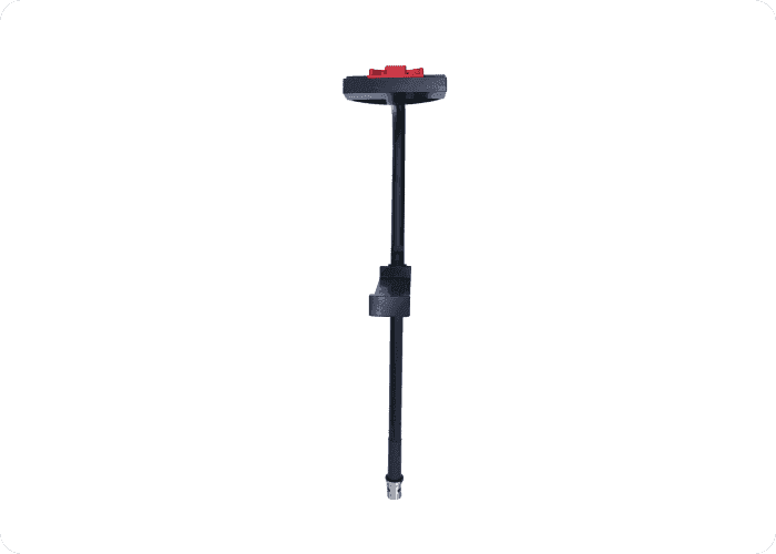 Pole for the Stryker® LIFEPAK 15 defibrillator with no IV receptacle by Rowland Emergency, designed for secure mounting and easy access to the defibrillator during transport.