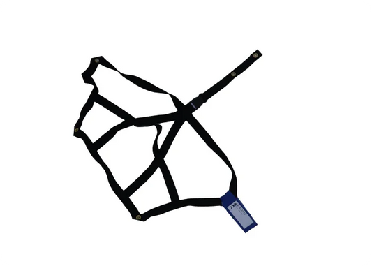 Helmet netting for an ambulance, designed for secure and organized storage of helmets during emergency response.