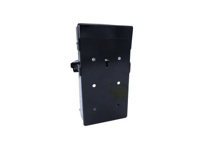 Back view of a 5lb fire extinguisher bracket made for an ambulance, designed for secure mounting and easy access.