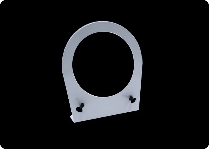 Back view of a white suction canister bracket 1200cc with strap, designed for secure mounting and easy access.