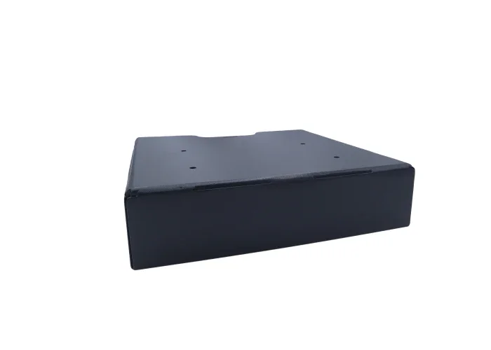 Back view of a black computer pocket for an ambulance, designed for secure mounting and storage of a computer or device.