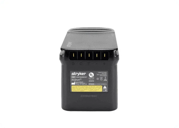 Stryker® Alvarium lithium-ion battery for Xpedition powered stair chair & Power-PRO 2, designed for reliable power supply and extended use in emergency response vehicles.