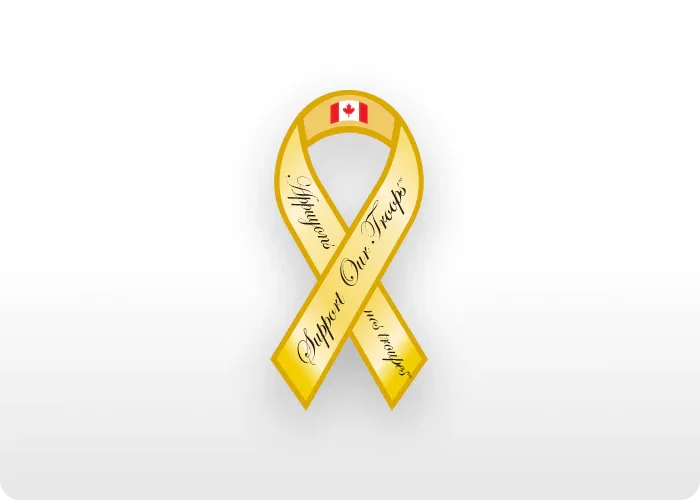 Support Our Troops and Breast Cancer Awareness decal with Canadian flag design.