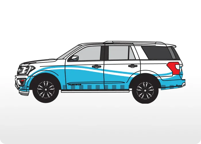 Custom emergency response SUV decals for police, fire, and EMS use.