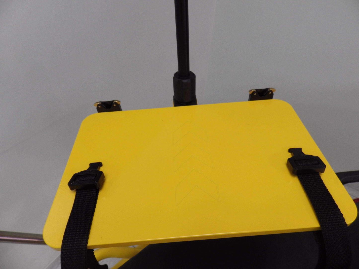Universal defibrillator pole with IV receptacle by Rowland Emergency, designed for secure mounting and easy access to life-saving equipment.