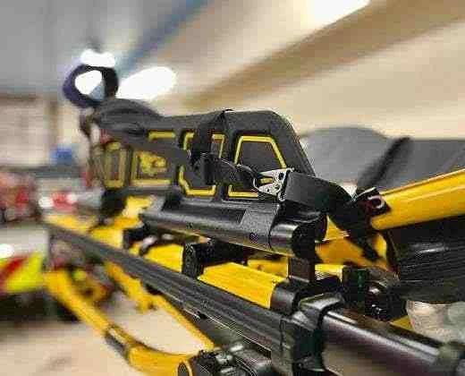 XDcuff® metal restraint clips, designed for secure and durable restraint during patient transport in emergency response vehicles.