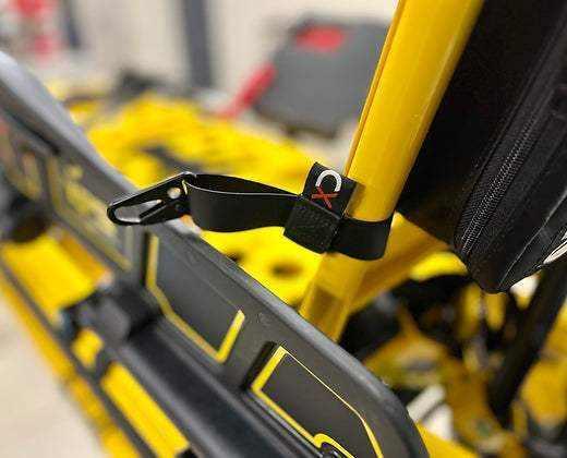 XDcuff® metal restraint clips, designed for secure and durable restraint during patient transport in emergency response vehicles.