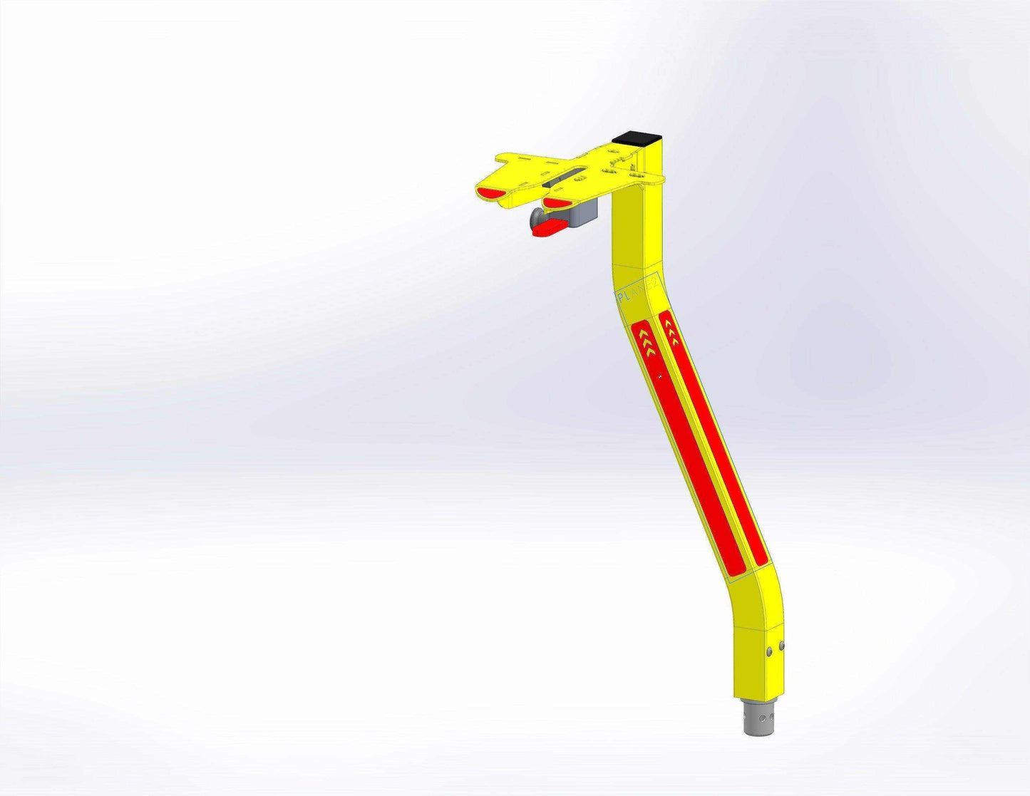 ZOLL® X Series® angled pole for defibrillator by Rowland Emergency, providing secure mounting and easy access to the defibrillator during patient transport.