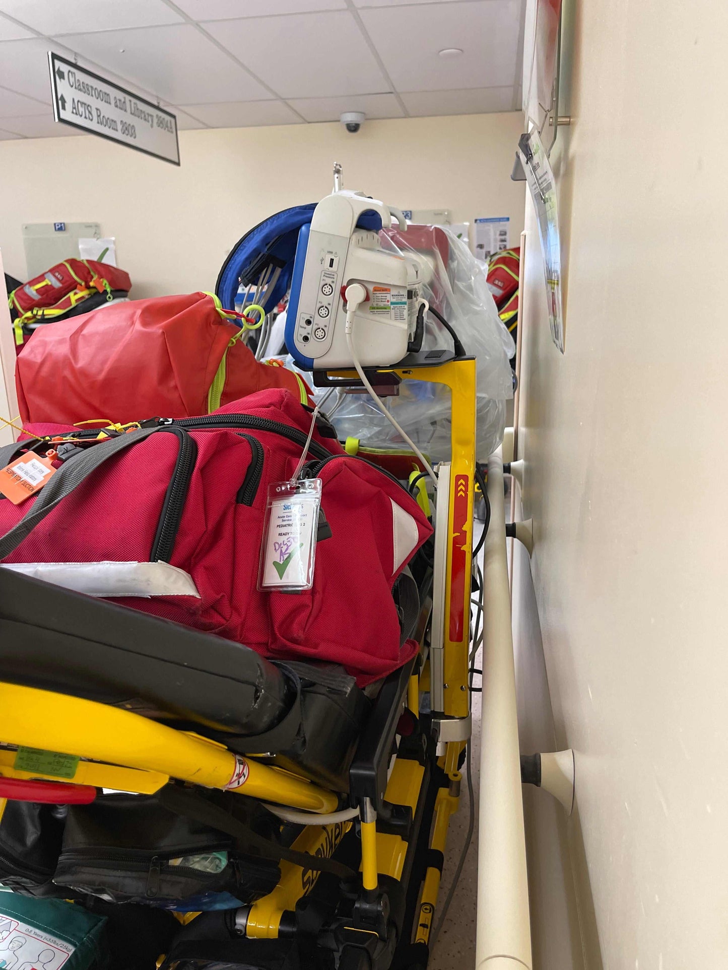 ZOLL® X Series® angled pole for defibrillator by Rowland Emergency, designed for secure mounting and easy access in emergency response vehicles.