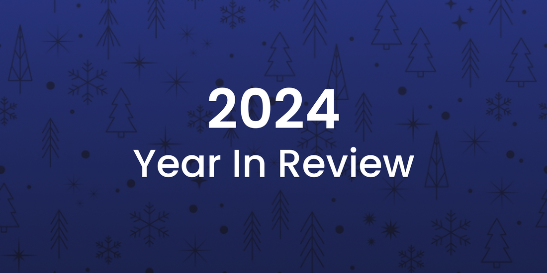 Graphic of '2024 Year in Review' on Dark Blue Background