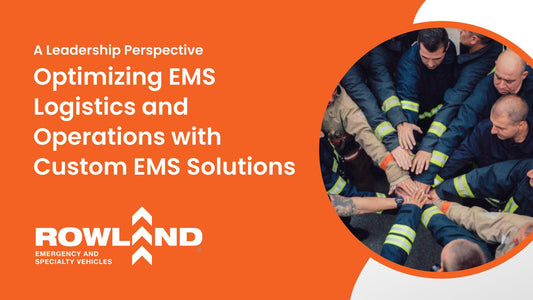 EMS team in uniforms uniting hands, Rowland Emergency custom EMS solutions banner