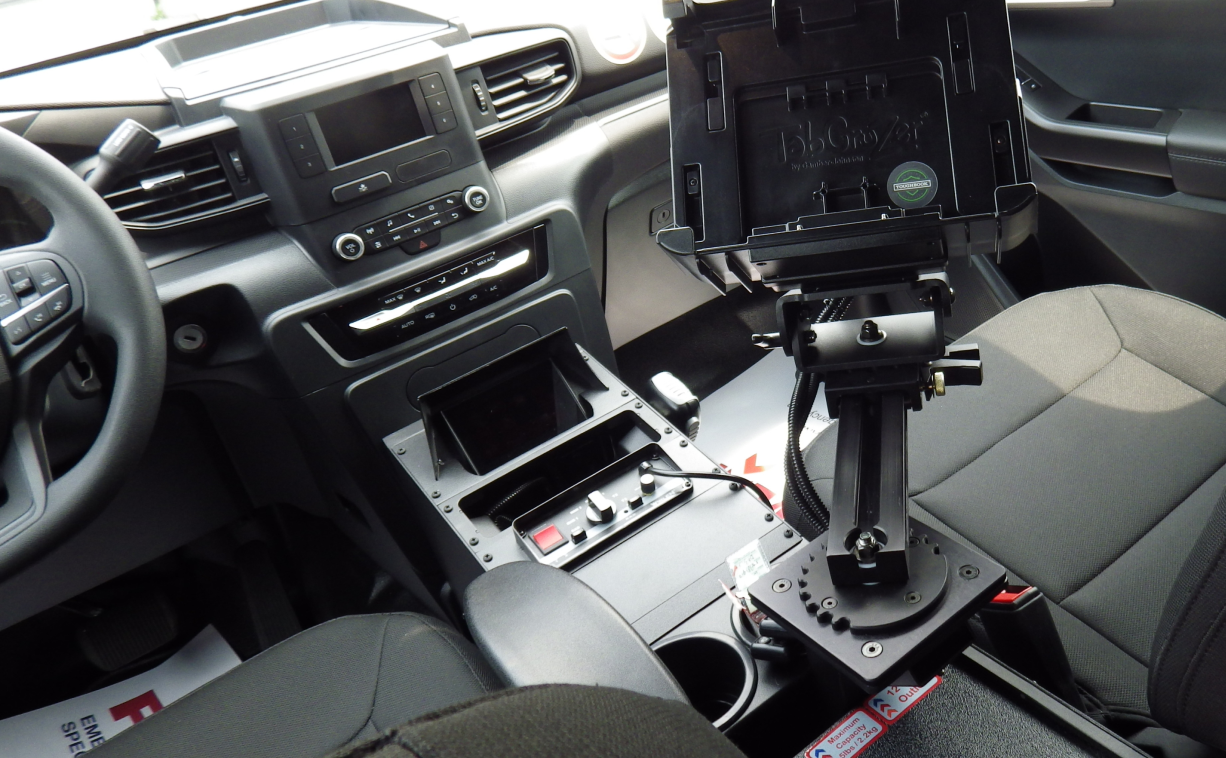 Image of a 14 Inch Center Console with a Computer Mount and Arm for the Ford Explorer