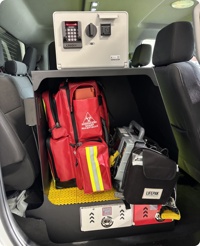 Tiroir en L avec 1 tiroir à gauche (poche de rangement en option dans le tiroir en L)