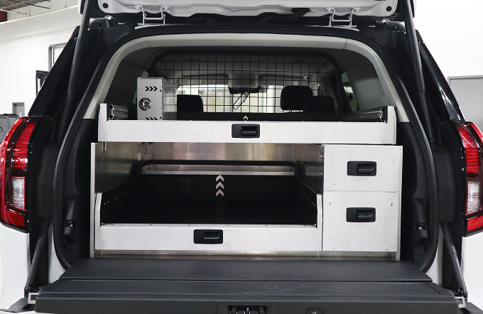 L-Shaped Storage Tray with Two (2) Drawers for Ford Expedition