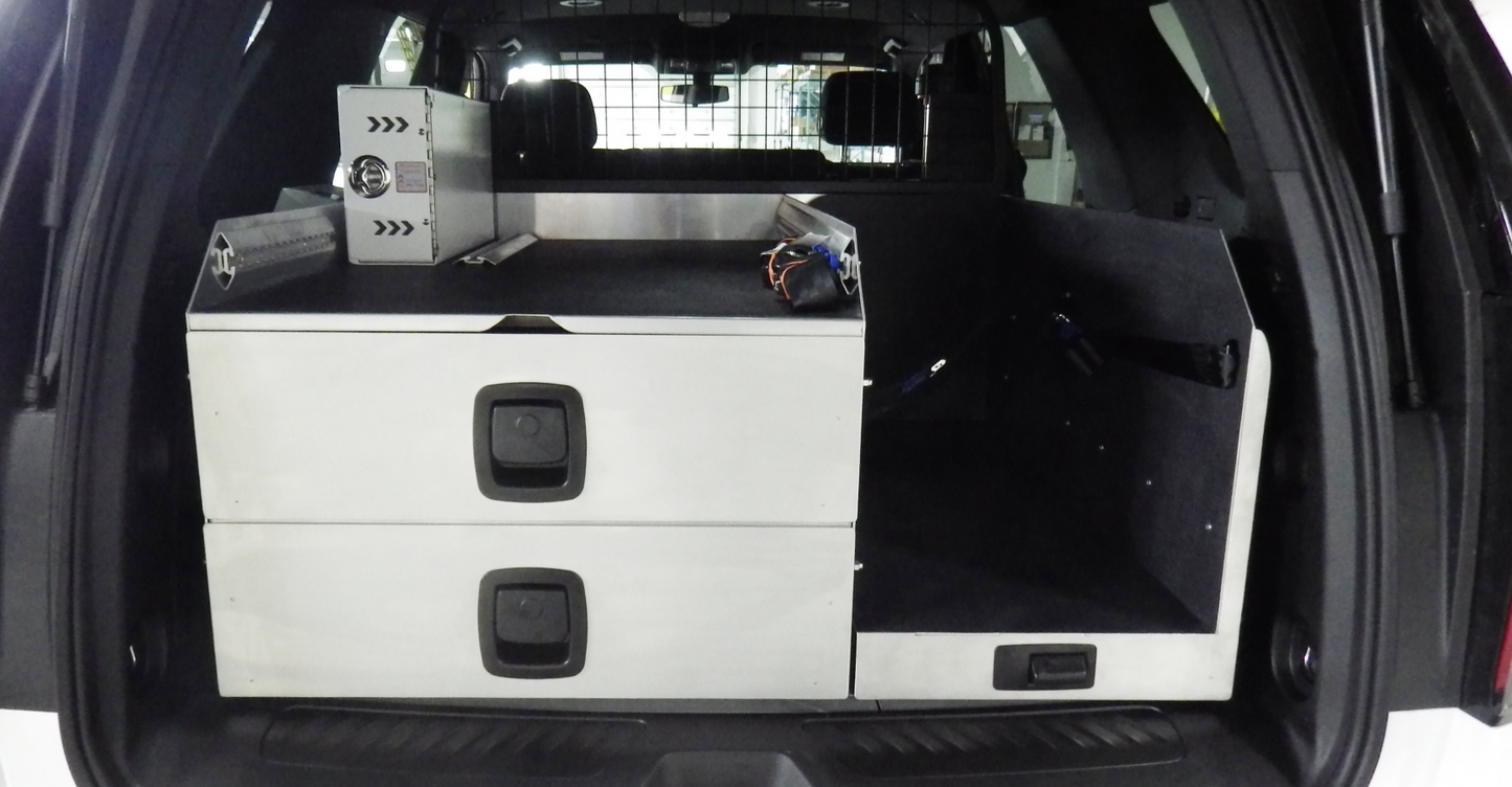 L Drawer with One or Two Left Drawers Configured for a Chevrolet Tahoe Emergency Response Vehicle