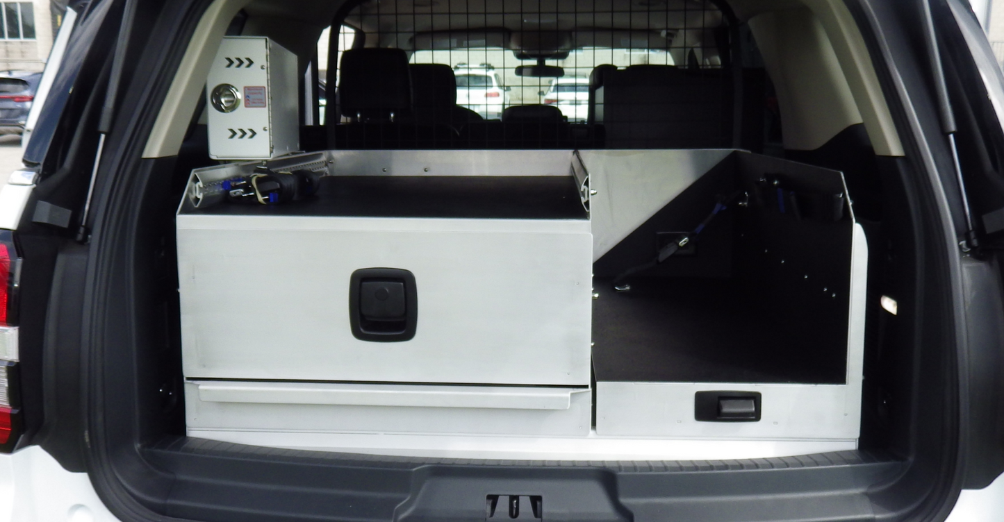 L Drawer and Desk for a Ford Expedition Emergency Response Vehicle