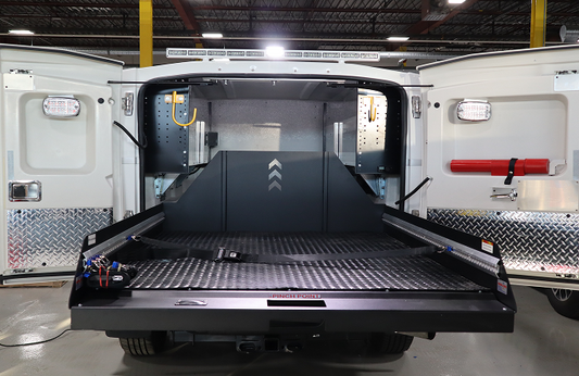 Bed Slide for SpaceKap with Red/Blue Warning Lights (90% Roll-out)