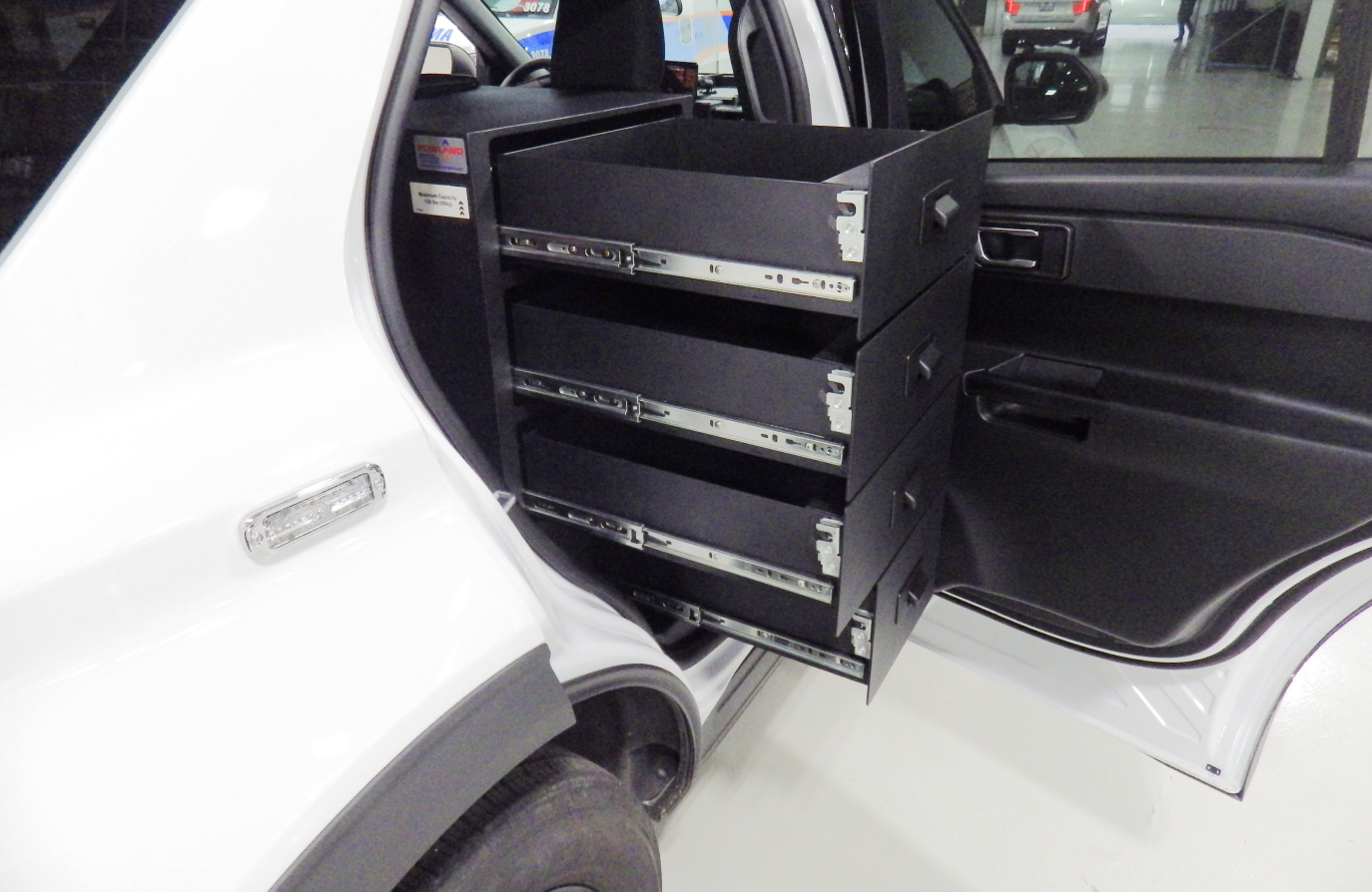 Centered and Right Side Storage Solution with Four Drawers for the Ford Explorer