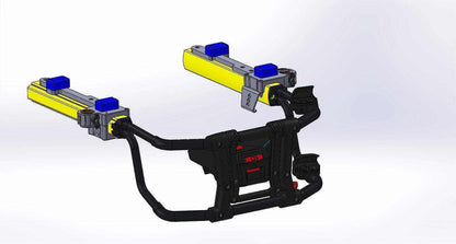 Ferno PacRac+ to Stryker® Power-PRO XT block with IV pole mount by Rowland Emergency, offering secure attachment and efficient storage for medical equipment during patient transport.