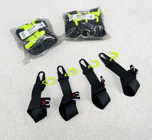 Four straps and two bags of REF117C + REF104 for XDcuff's secure-in disposable restraint system